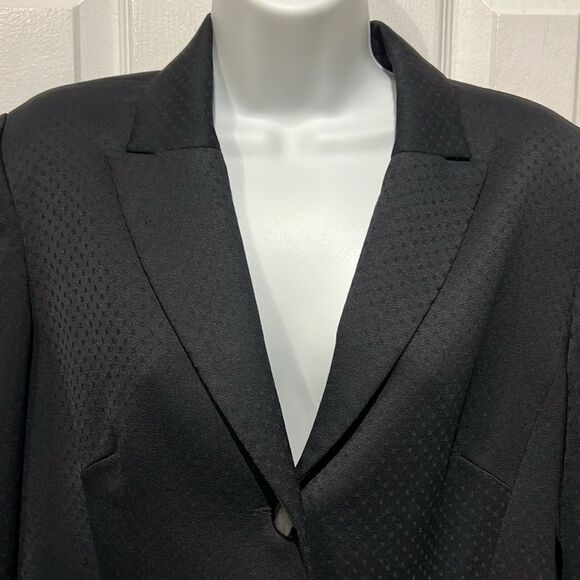 Sunny Choi Black Embossed Lined Wool Blazer Size 10 - Picture 2 of 12